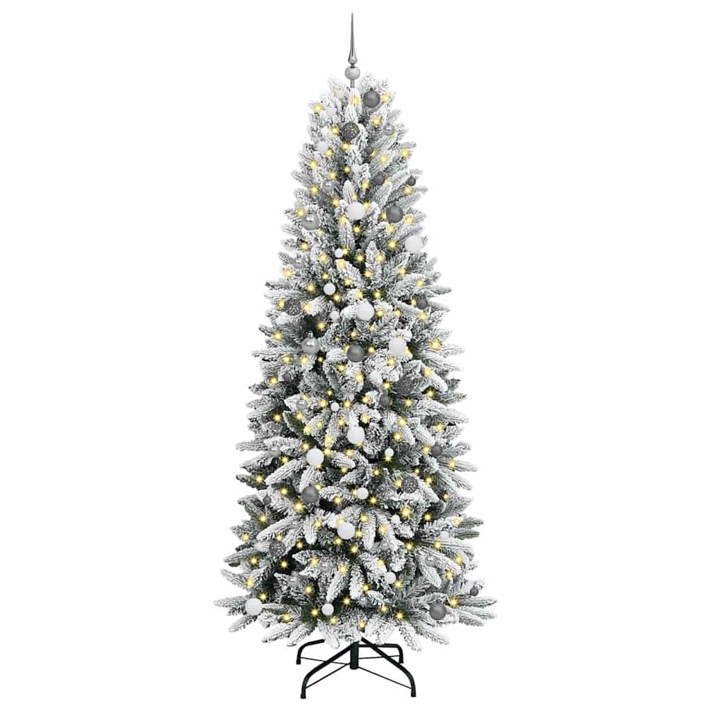 Artificial Christmas Tree with 300 LEDs with Stand White 240 cm