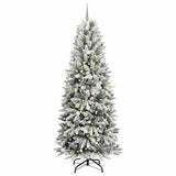 Artificial Christmas Tree with 300 LEDs with Stand White 240 cm - Side View