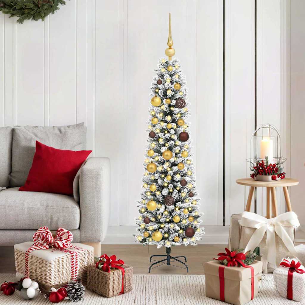 Artificial Christmas Tree with 150 LEDs with Stand White 150 cm