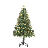 Christmas Tree with 300 LEDs with Stand Green 180 cm PVC - Side View