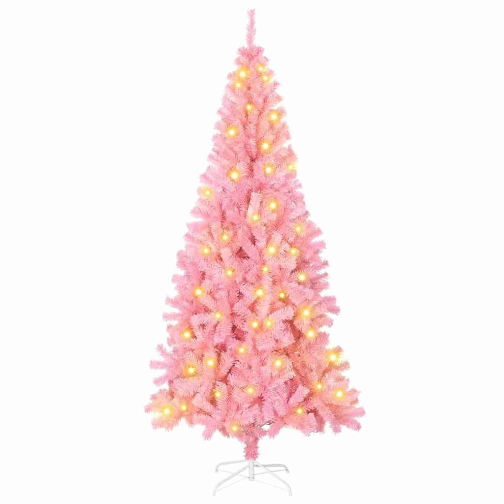 Christmas Tree with 300 LEDs with Stand Pink 180 cm PVC