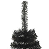Christmas Tree with 300 LEDs with Stand Black 180 cm PVC - 45-Degree Angle