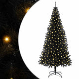 Christmas Tree with 300 LEDs with Stand Black 180 cm PVC