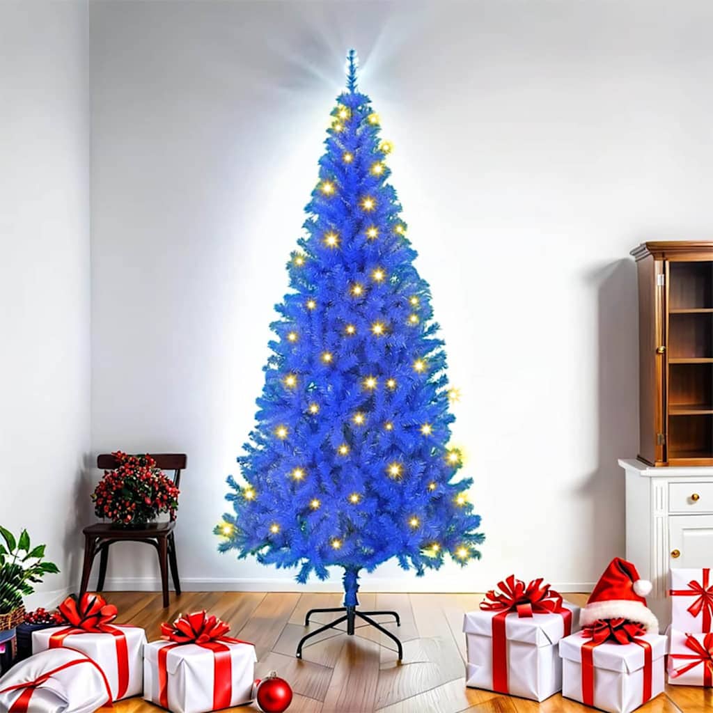 Christmas Tree with 300 LEDs with Stand Blue 180 cm PVC