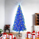Christmas Tree with 300 LEDs with Stand Blue 180 cm PVC
