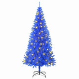Christmas Tree with 300 LEDs with Stand Blue 180 cm PVC - Front View