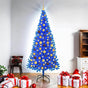Christmas Tree with LED Light Blue 180 cm PVC and Steel