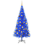 Christmas Tree with LED Light Blue 180 cm PVC and Steel