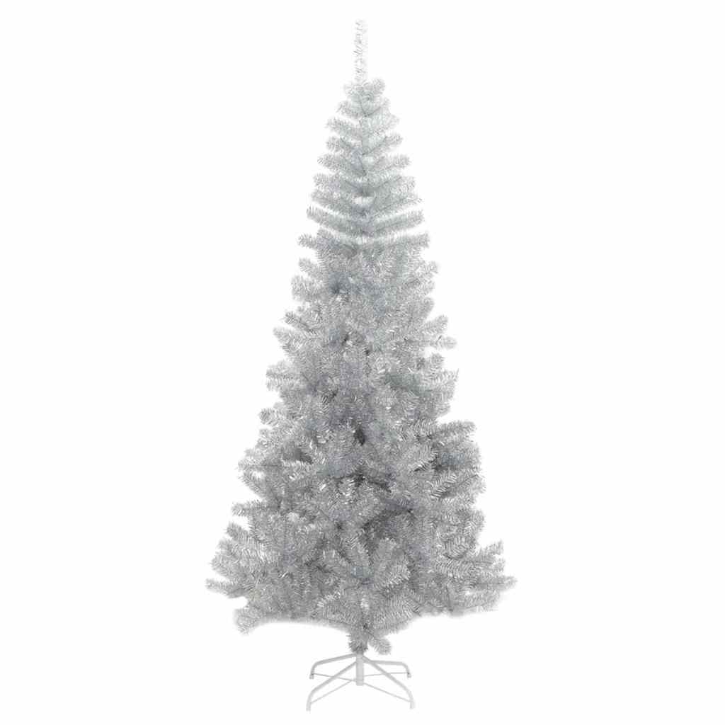 Christmas Tree with 300 LEDs with Stand Silver 180 cm PET