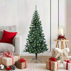 Artificial Pre-lit Christmas Tree Green 120 cm PVC and Metal