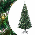 Artificial Pre-lit Christmas Tree Green 150 cm PVC and Metal