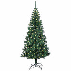 Artificial Pre-lit Christmas Tree Green 150 cm PVC and Metal