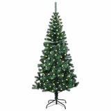Artificial Pre-lit Christmas Tree Green 150 cm PVC and Metal - Side View