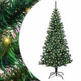 Artificial Pre-lit Christmas Tree Green 180 cm PVC and Metal - Front View
