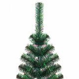 Artificial Pre-lit Christmas Tree Green 210 cm PVC and Metal - Rear View