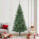 Artificial Pre-lit Christmas Tree Green 210 cm PVC and Metal