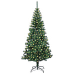 Artificial Pre-lit Christmas Tree Green 210 cm PVC and Metal