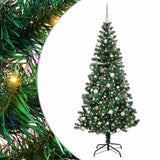 Artificial Pre-lit Christmas Tree Green 210 cm PVC and Metal - Front View