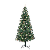 Artificial Pre-lit Christmas Tree Green 210 cm PVC and Metal - Side View