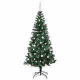 Artificial Pre-lit Christmas Tree Green 210 cm PVC and Metal
