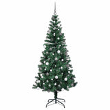 Artificial Pre-lit Christmas Tree Green 210 cm PVC and Metal - 45-Degree Angle