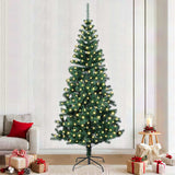 Artificial Pre-lit Christmas Tree Green 240 cm PVC and Metal