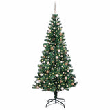 Artificial Pre-lit Christmas Tree Green 240 cm PVC and Metal - Side View