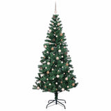 Artificial Pre-lit Christmas Tree Green 240 cm PVC and Metal - Top-Down View