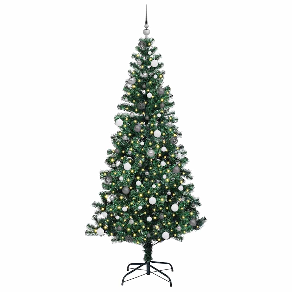 Artificial Pre-lit Christmas Tree Green 240 cm PVC and Metal