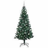 Artificial Pre-lit Christmas Tree Green 240 cm PVC and Metal - 45-Degree Angle