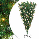Upside-down Artificial Pre-lit Christmas Tree with Ball Set PVC