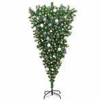 Upside-down Artificial Pre-lit Christmas Tree with Ball Set PVC