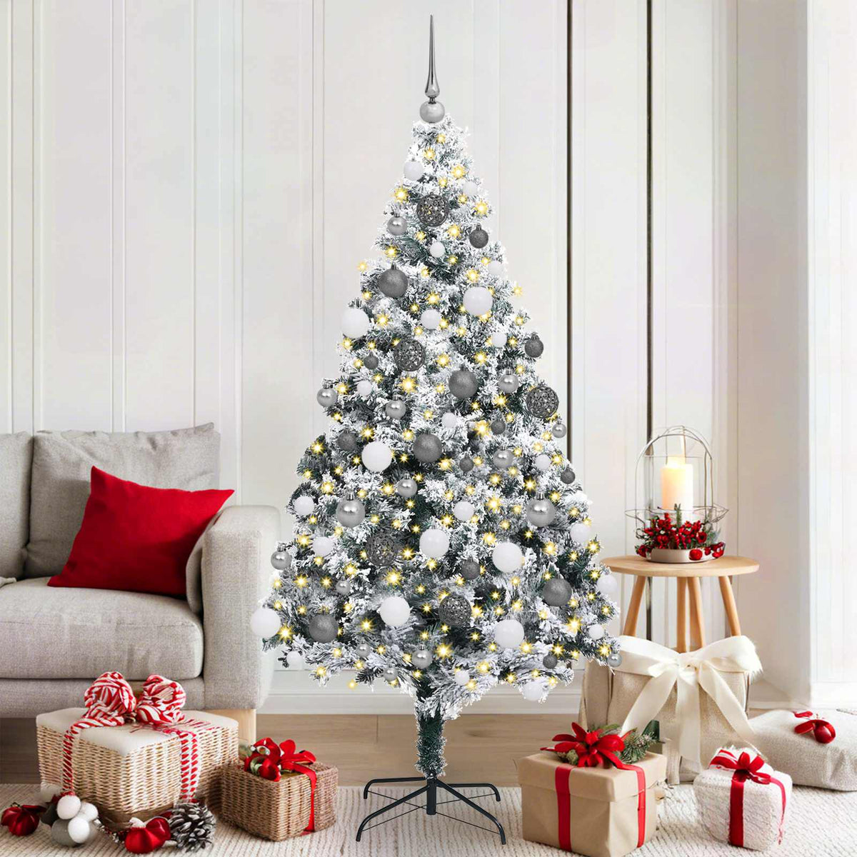 Artificial Christmas Tree White 180 cm PVC, Steel and Plastic