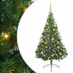 Artificial Pre-lit Christmas Tree Green 180 cm PVC