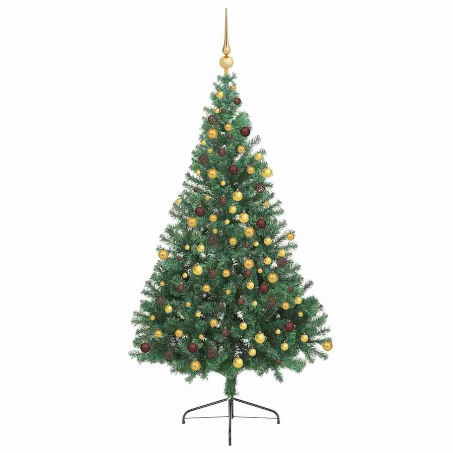 Artificial Pre-lit Christmas Tree Green 180 cm PVC