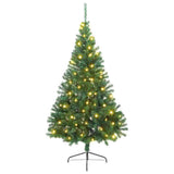 Artificial Pre-lit Christmas Tree Green 210 cm PVC - Front View