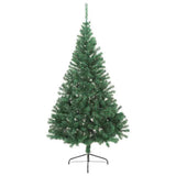 Artificial Pre-lit Christmas Tree Green 210 cm PVC - Side View