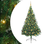 Artificial Pre-lit Christmas Tree Green 210 cm PVC