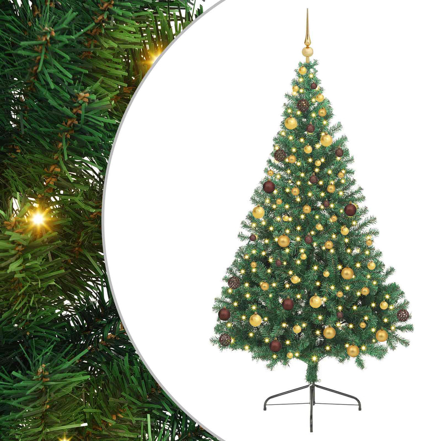 Artificial Pre-lit Christmas Tree Green 210 cm PVC