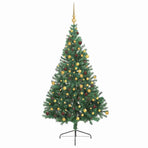 Artificial Pre-lit Christmas Tree Green 210 cm PVC