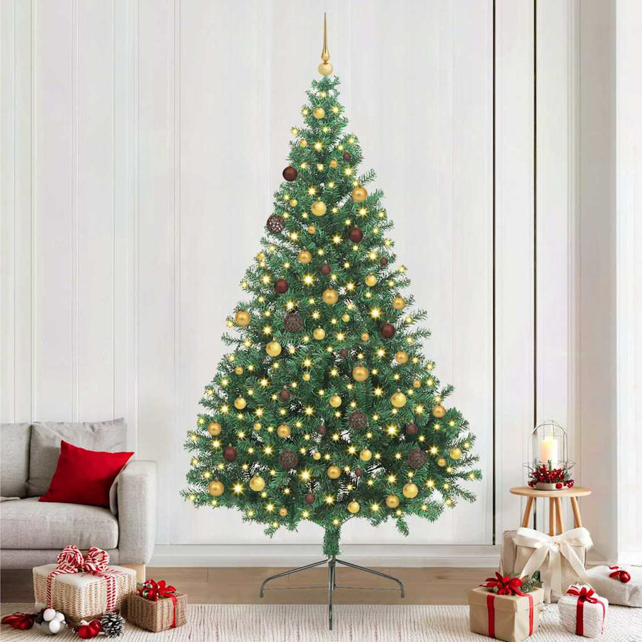 Artificial Pre-lit Christmas Tree Green 240 cm PVC