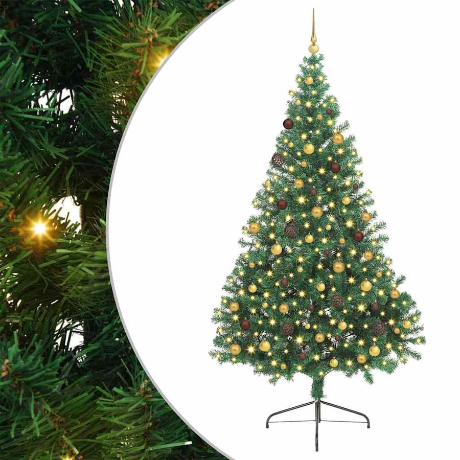 Artificial Pre-lit Christmas Tree Green 240 cm PVC