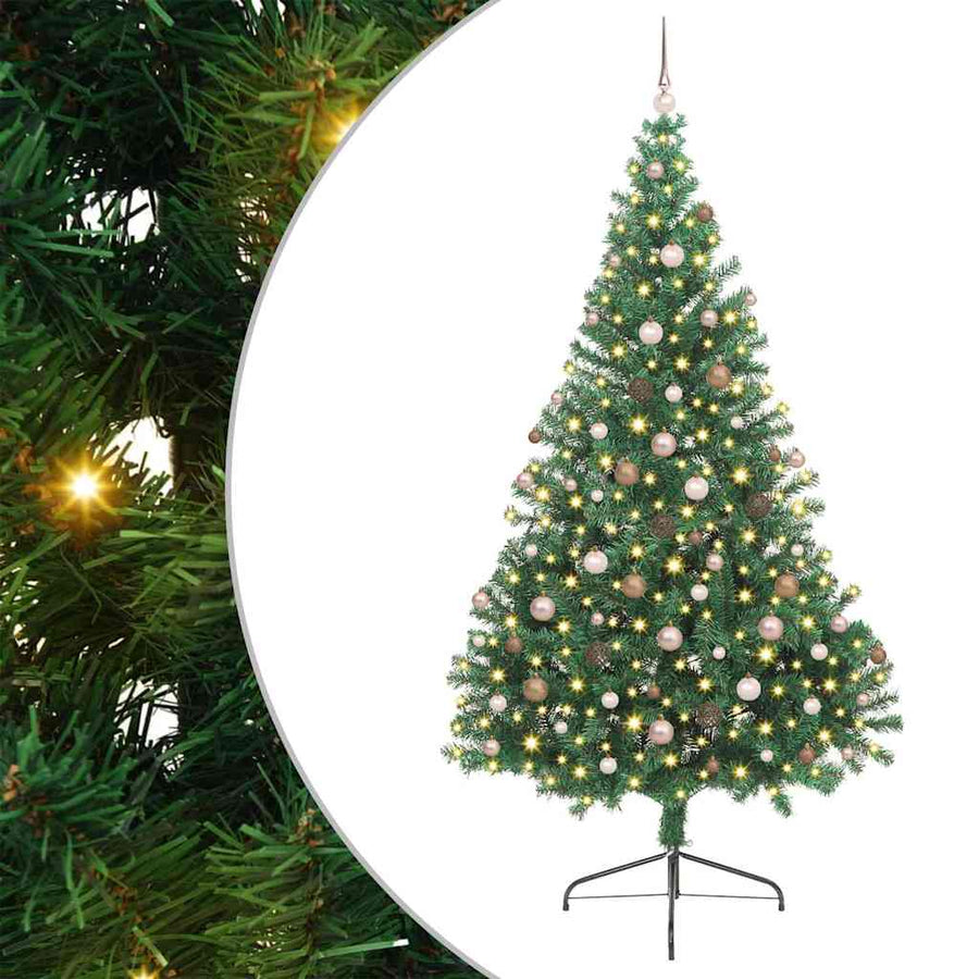 Artificial Pre-lit Christmas Tree Green 240 cm PVC