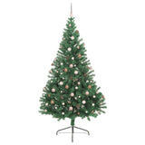 Artificial Pre-lit Christmas Tree Green 240 cm PVC - Top-Down View