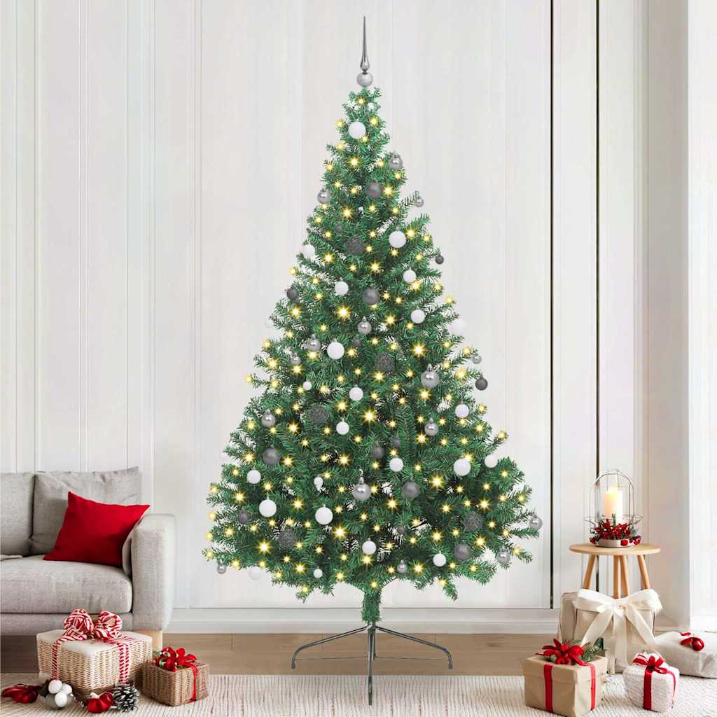 Artificial Pre-lit Christmas Tree Green 240 cm PVC
