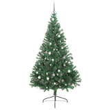 Artificial Pre-lit Christmas Tree Green 240 cm PVC - 45-Degree Angle
