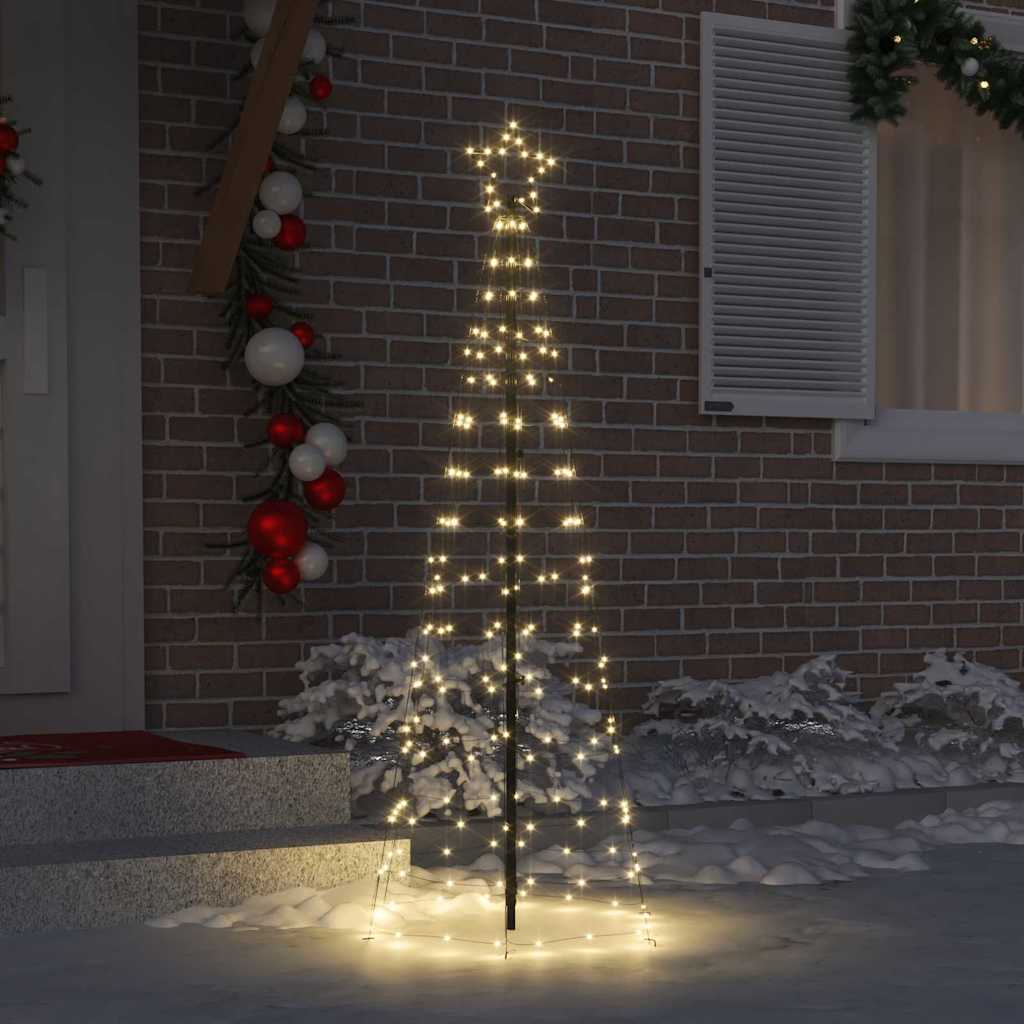 LED Christmas Tree with Ground Spikes Warm White 250 cm Iron