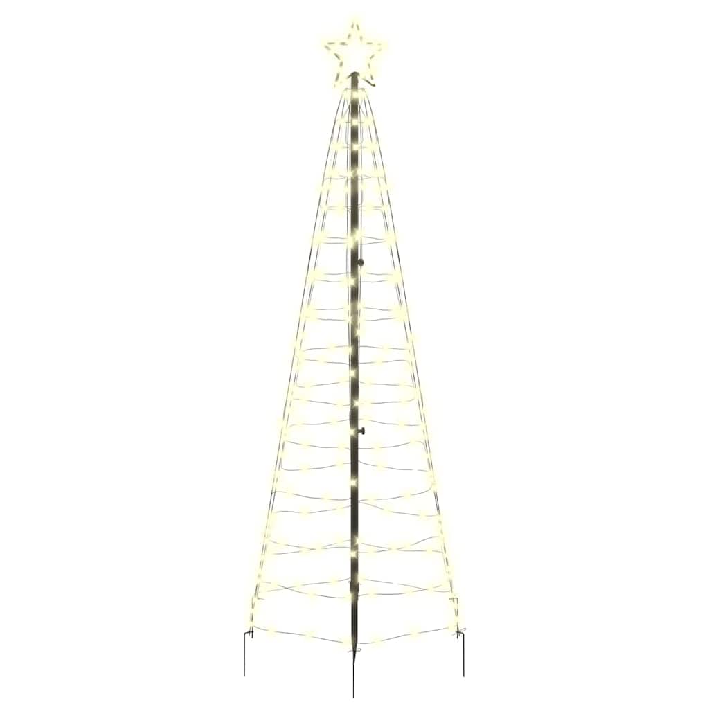 LED Christmas Tree with Ground Spikes Warm White 250 cm Iron