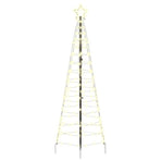 LED Christmas Tree with Ground Spikes Warm White 250 cm Iron