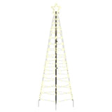 LED Christmas Tree with Ground Spikes Warm White 250 cm Iron - Front View